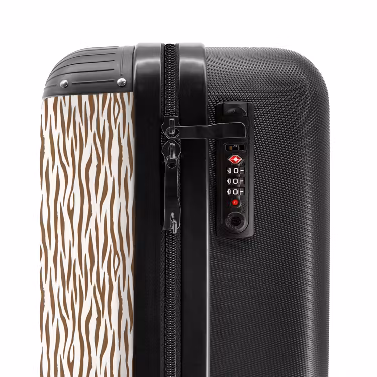 Valise - Imprimé zébré marron sur fond clair — 5