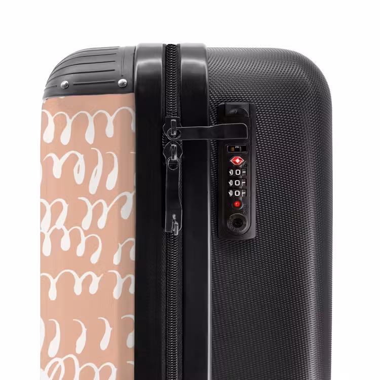 Valise - Lignes ondulées en boucles blanches sur fond de terre cuite — 5