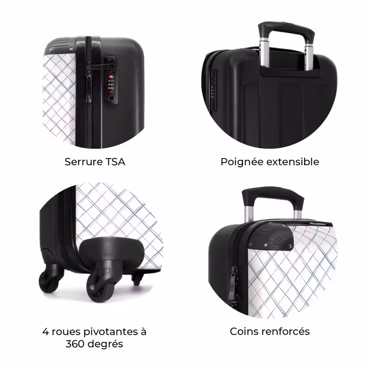 Valise - Lignes se coupant en diagonale sur une surface blanche — 7