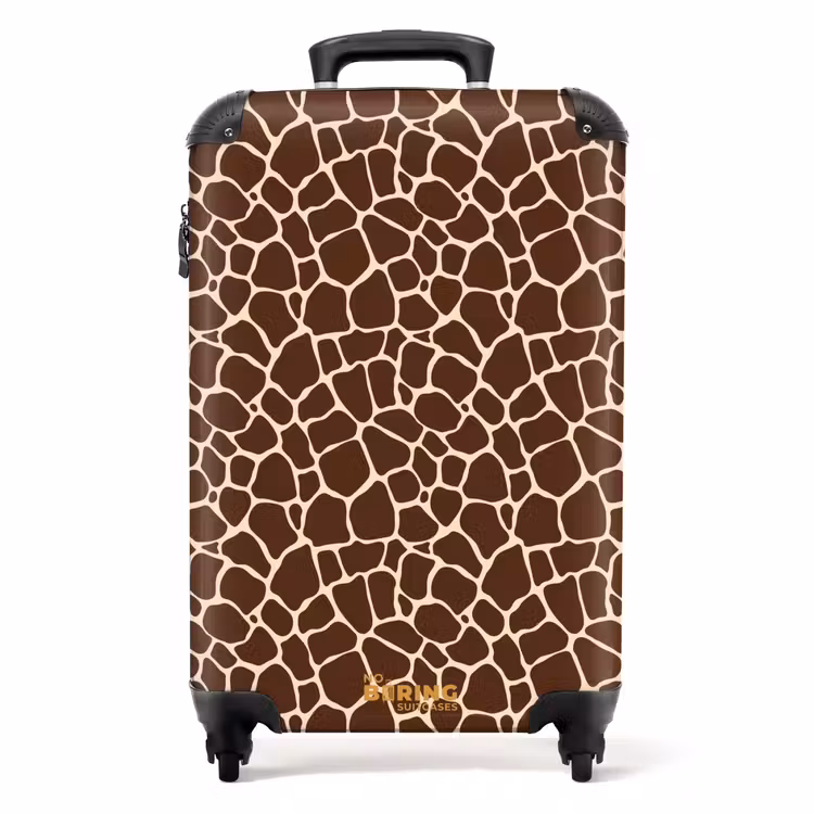 Valise - Motif de girafe marron foncé avec des veines beiges — 1
