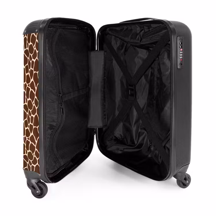 Valise - Motif de girafe marron foncé avec des veines beiges — 4