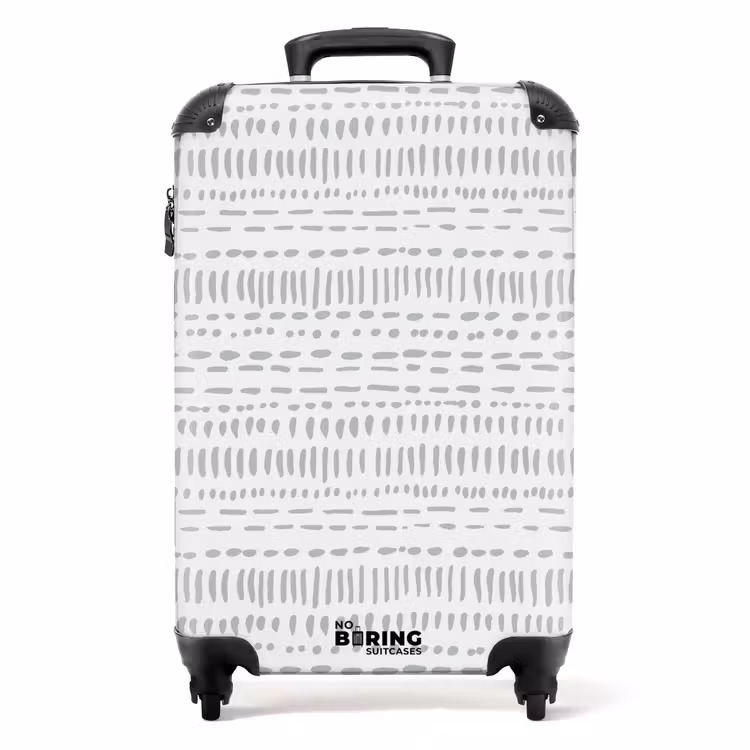 Valise - Motif de rayures grises en pointillés — 1