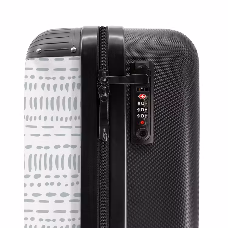 Valise - Motif de rayures grises en pointillés — 5