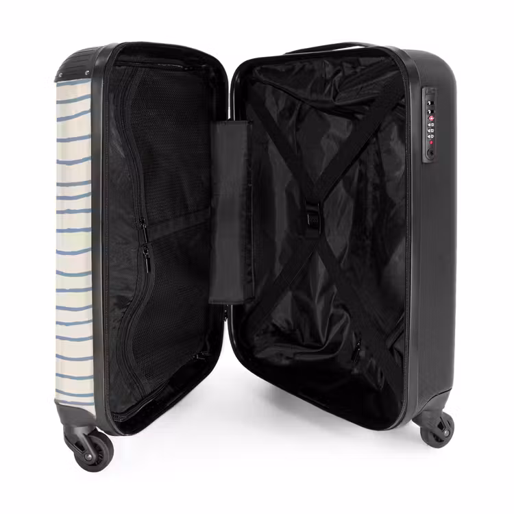 Valise - Rayures bleues dessinées à la main — 4