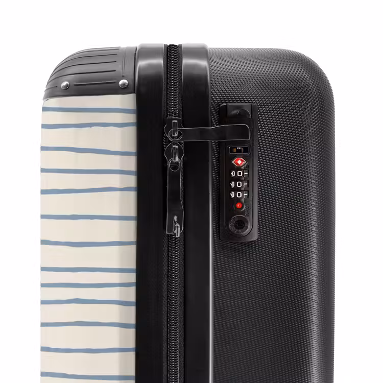 Valise - Rayures bleues dessinées à la main — 5