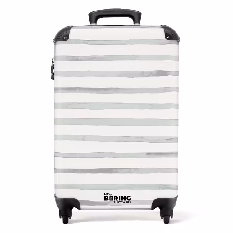 Valise - Rayures grises à l'aquarelle sur blanc — 1