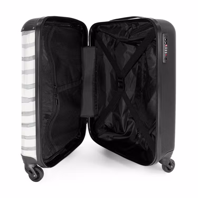 Valise - Rayures grises à l'aquarelle sur blanc — 4