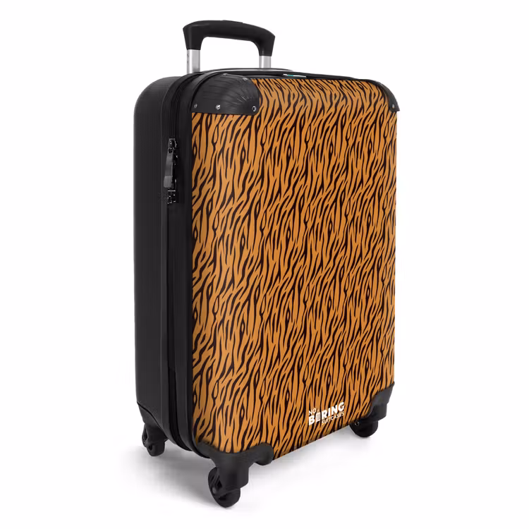 Valise - Rayures tigrées orange avec motif fluide — 2