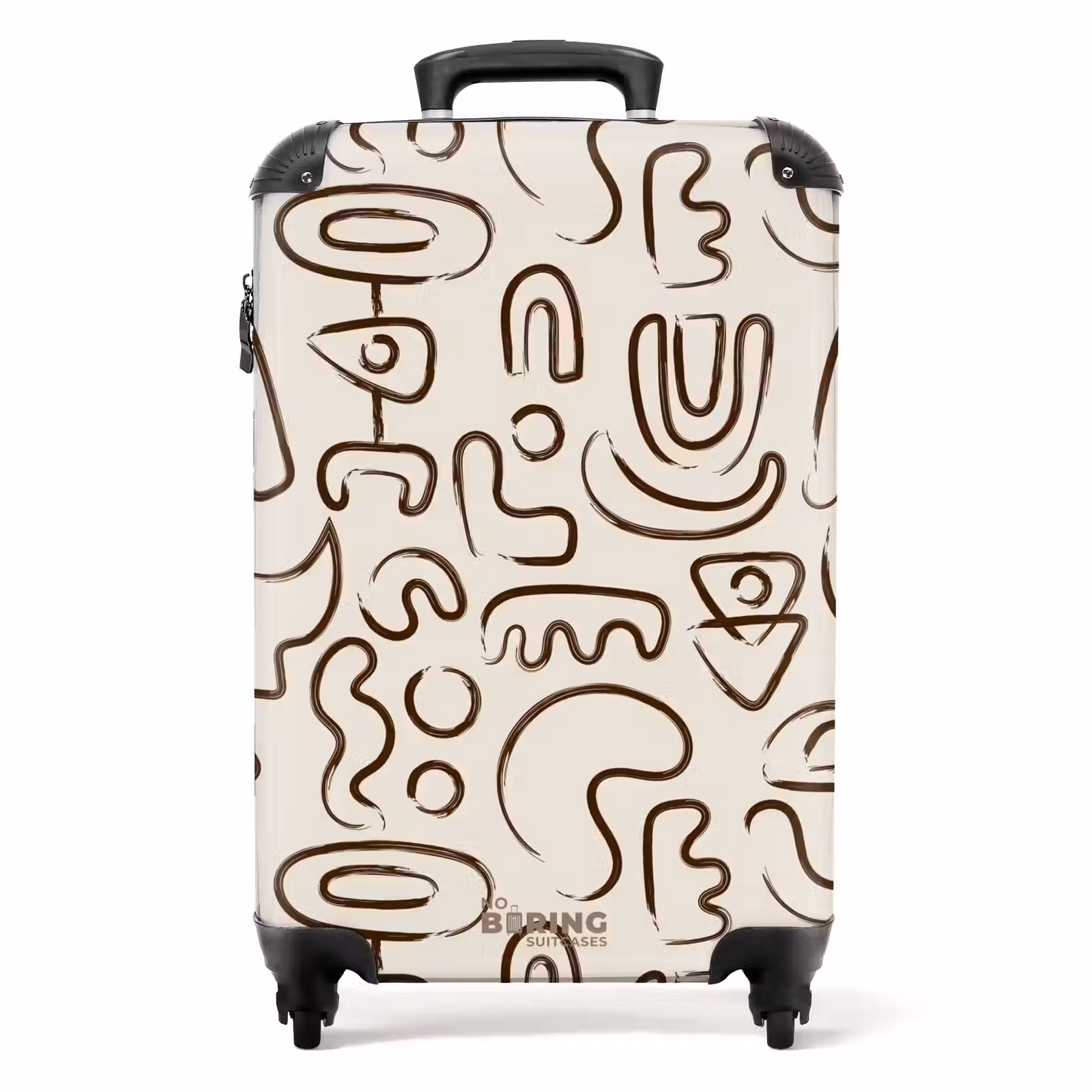 Valise - Formes abstraites marron foncé sur beige — 1