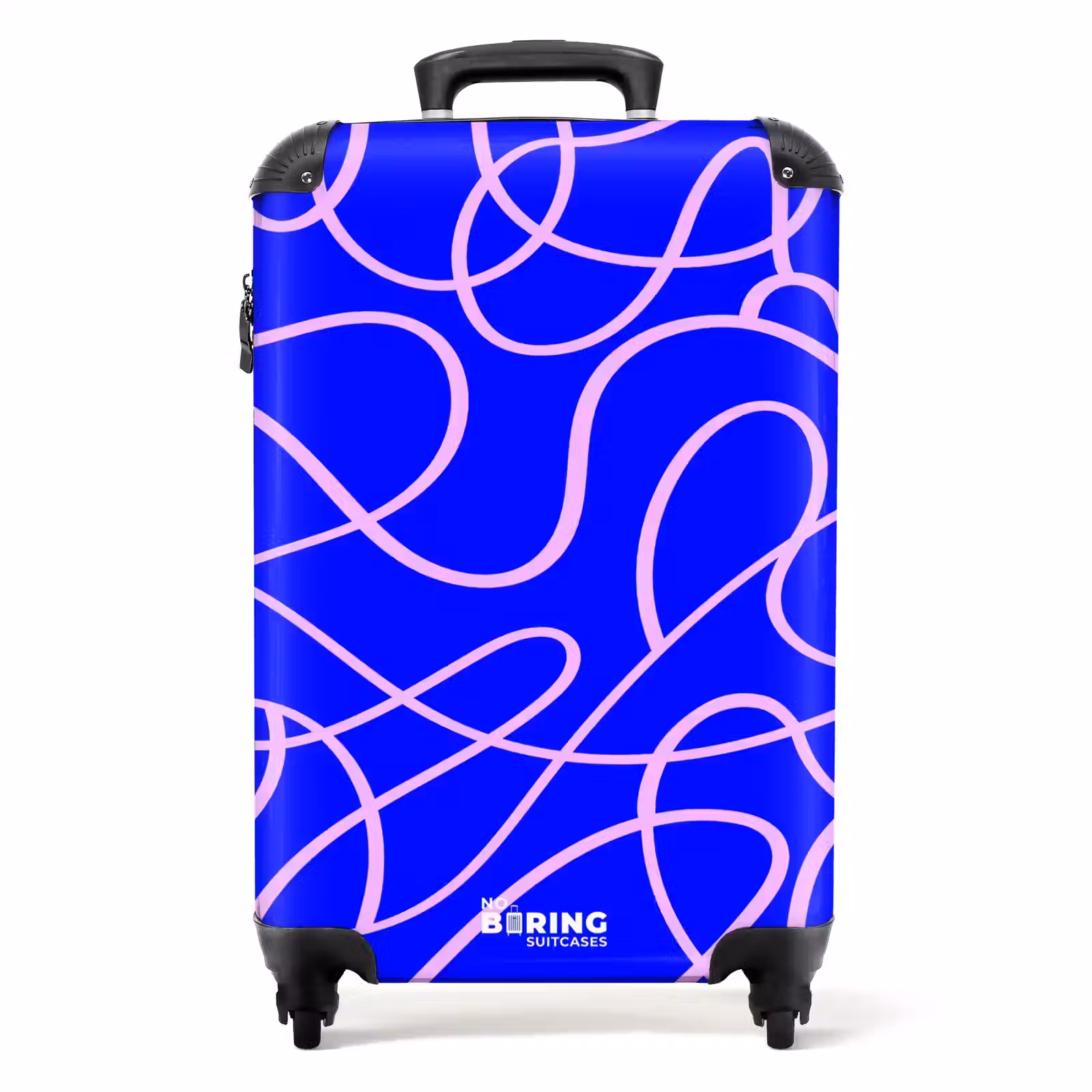 Valise - Lignes roses sur bleu cobalt — 1