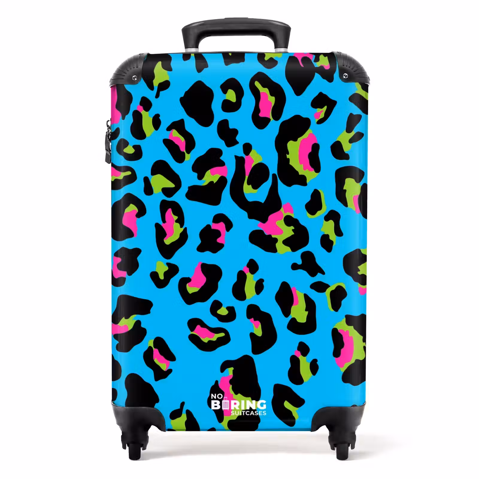 Valise - Motif de panthère en couleurs néon sur fond bleu — 1