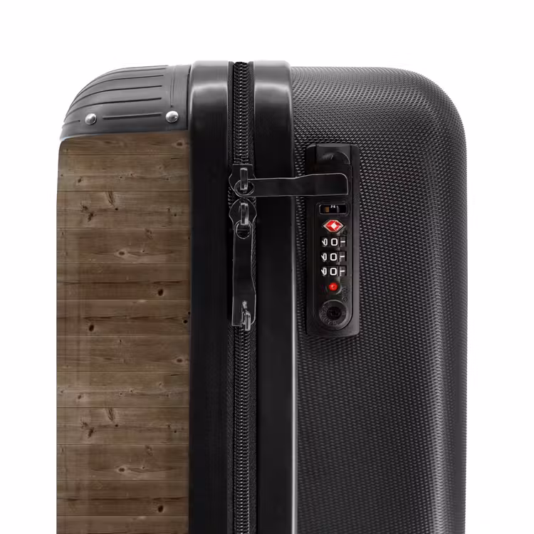 Valise - Bois brun foncé avec veines et nœuds horizontaux — 5