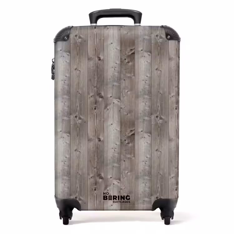 Valise - Bois grisé avec nœuds et lignes verticales — 1