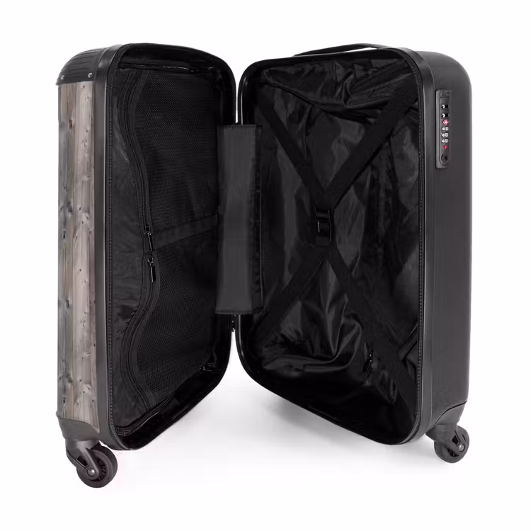Valise - Bois grisé avec nœuds et lignes verticales — 4