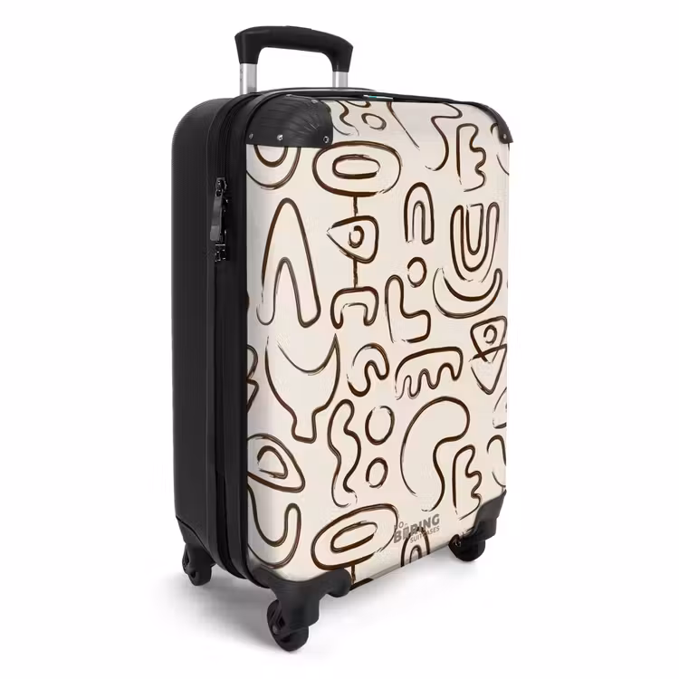 Valise - Formes abstraites marron foncé sur beige — 2
