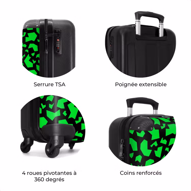 Valise - Fragments verts sur fond noir — 7