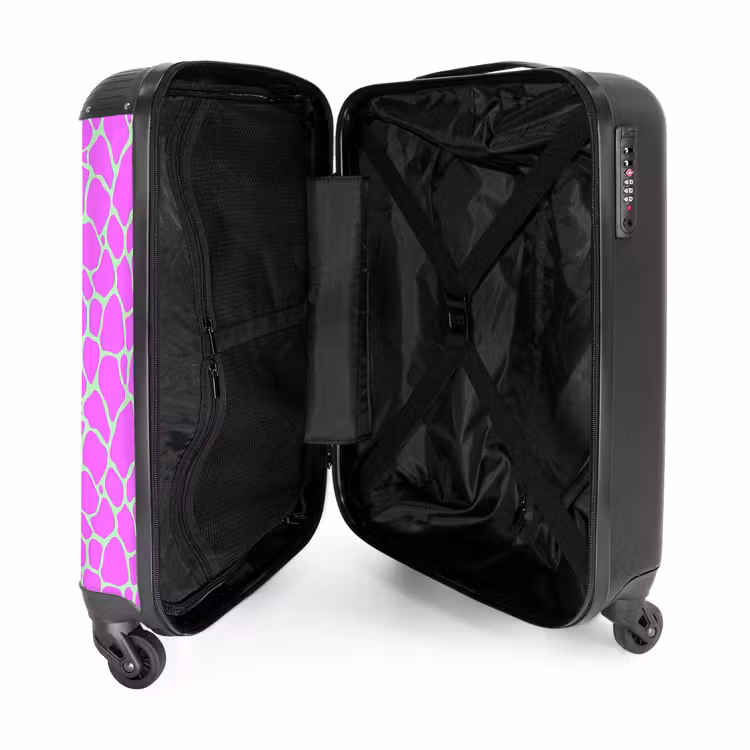Valise - Imprimé girafe en vert clair et violet — 4