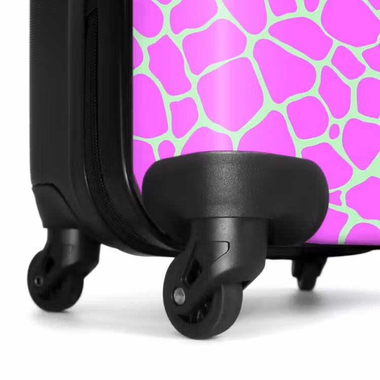 Valise - Imprimé girafe en vert clair et violet — 6