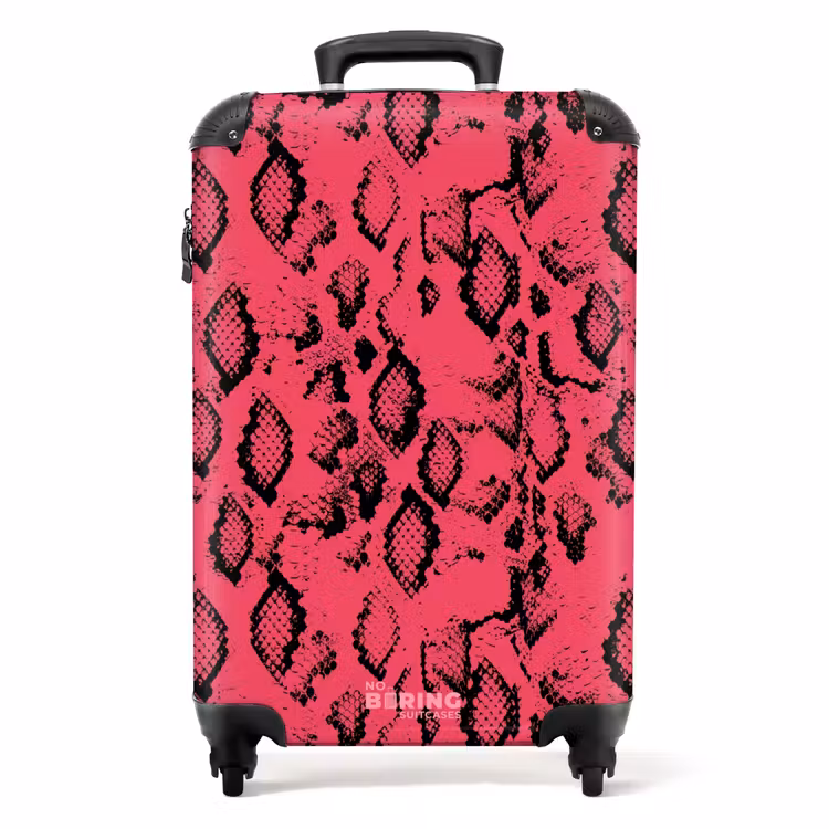 Valise - Imprimé serpent rose vif — 1
