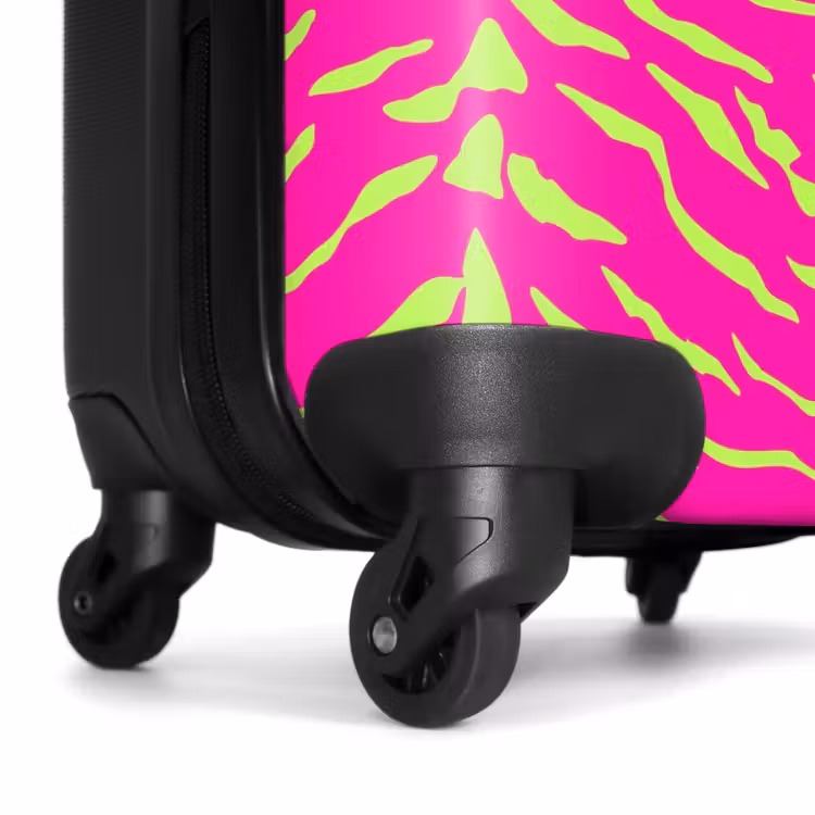 Valise - Imprimé tigre rose vif avec des rayures vert lime — 6