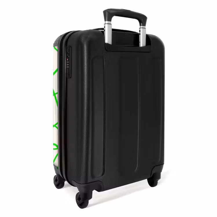 Valise - Lignes bouclées vertes sur beige — 3