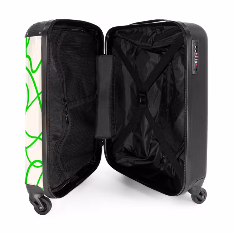Valise - Lignes bouclées vertes sur beige — 4