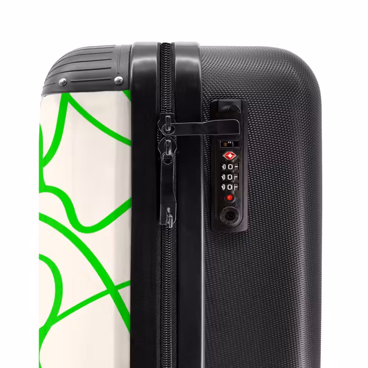Valise - Lignes bouclées vertes sur beige — 5