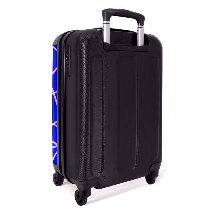Valise - Lignes roses sur bleu cobalt — 3