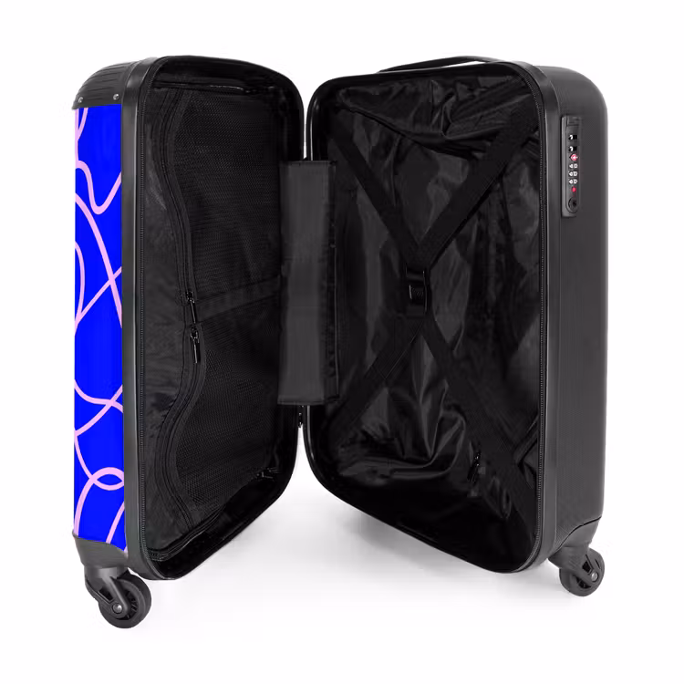 Valise - Lignes roses sur bleu cobalt — 4