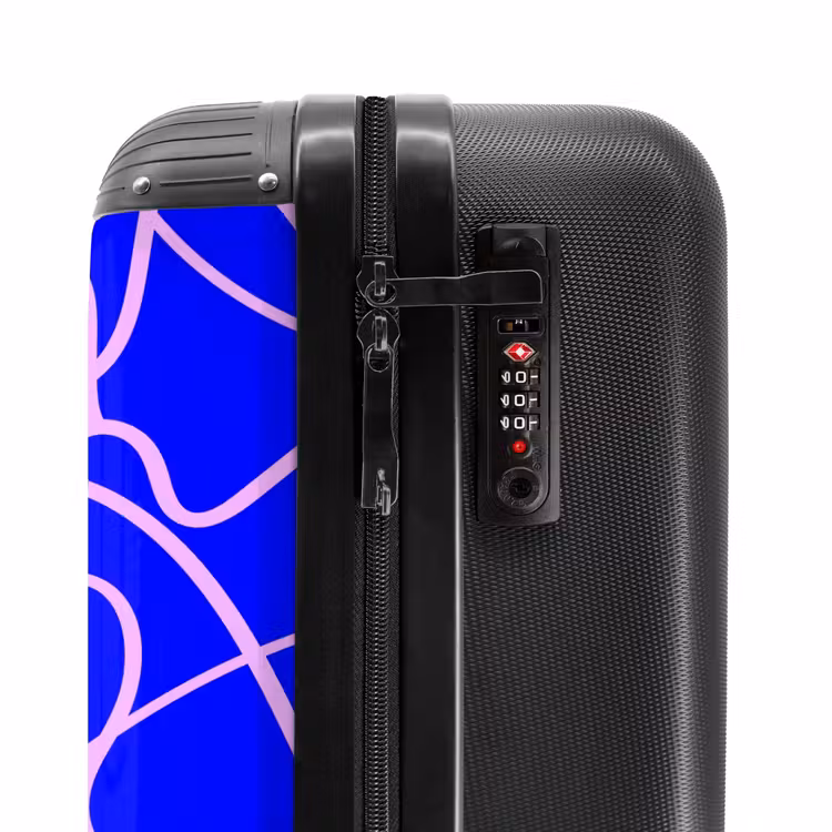 Valise - Lignes roses sur bleu cobalt — 5