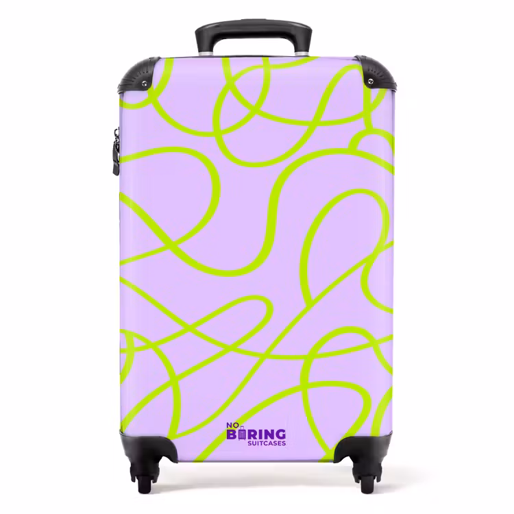 Valise - Lignes vertes sur lilas — 1