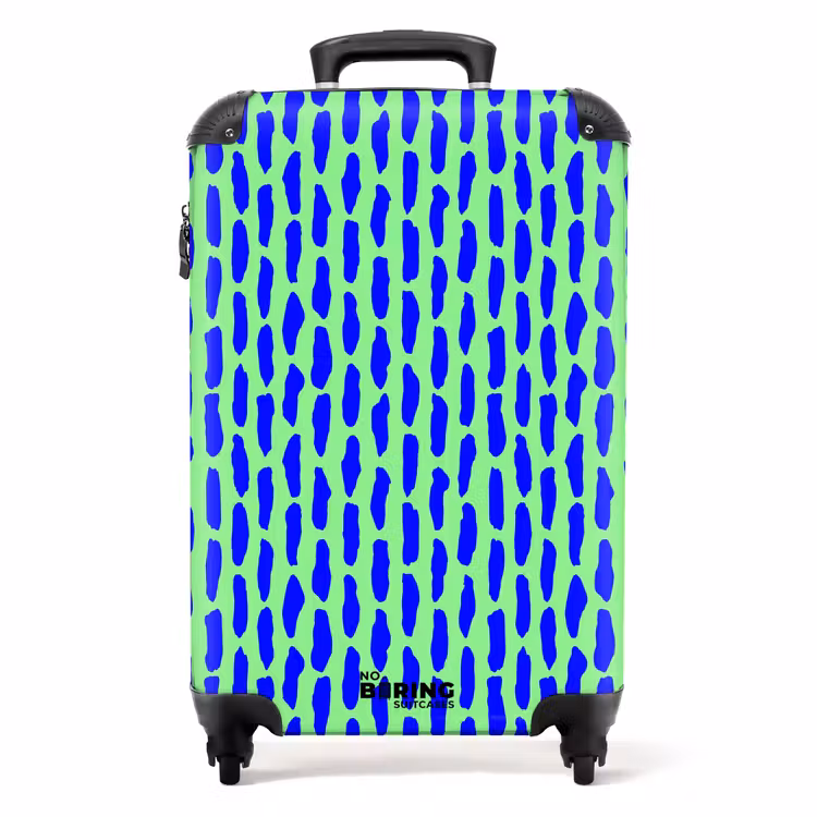 Valise - Motif bleu sur vert menthe — 1