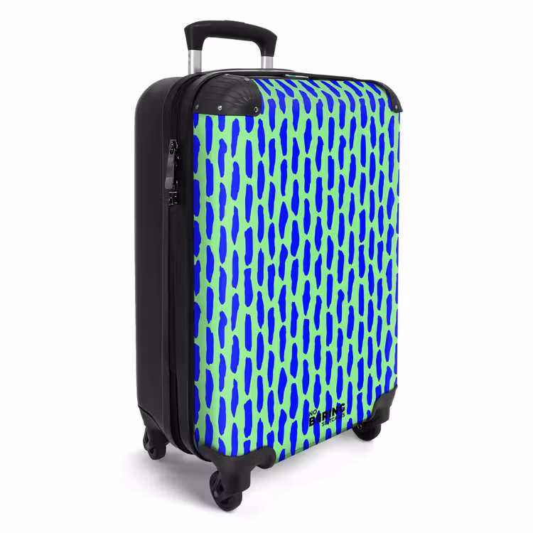 Valise - Motif bleu sur vert menthe — 2