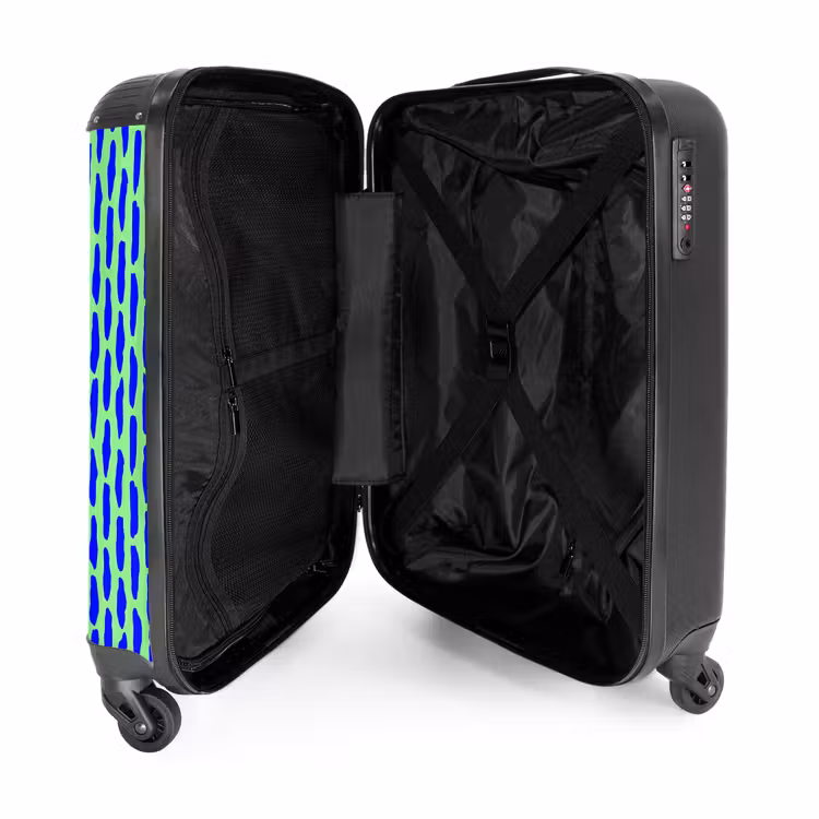 Valise - Motif bleu sur vert menthe — 4
