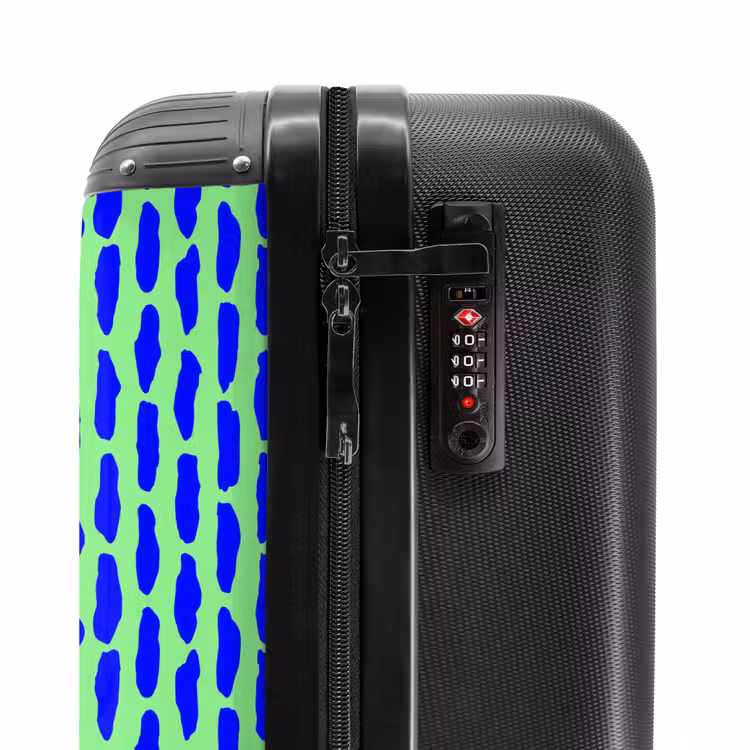 Valise - Motif bleu sur vert menthe — 5
