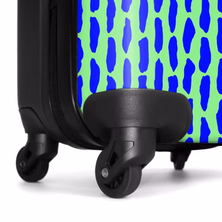 Valise - Motif bleu sur vert menthe — 6