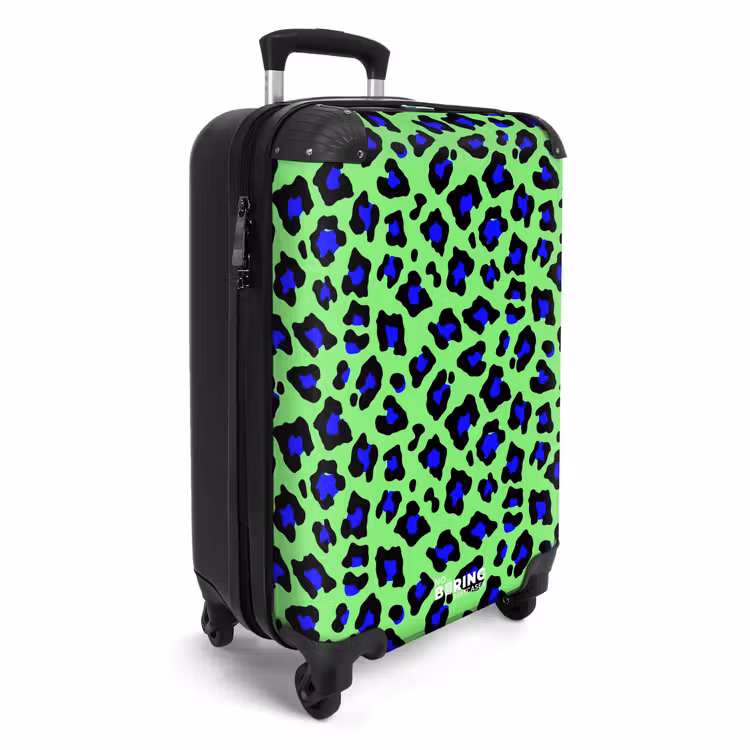 Valise - Motif de cheval bleu oignon sur fond vert — 2