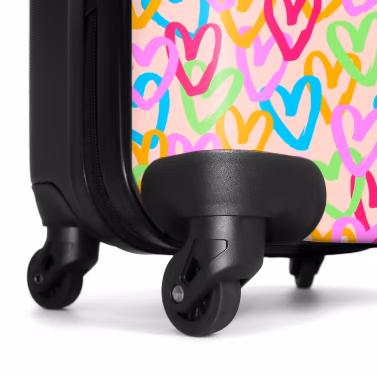 Valise - Motif de cœur coloré sur fond rose pastel — 6