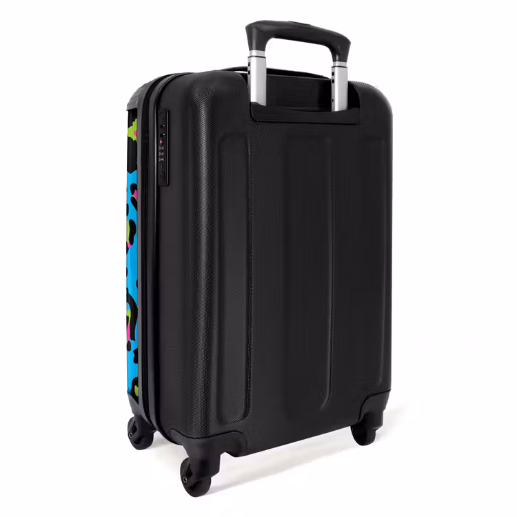 Valise - Motif de panthère en couleurs néon sur fond bleu — 3