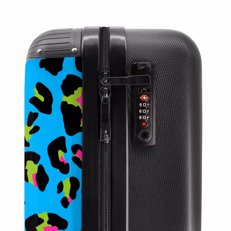 Valise - Motif de panthère en couleurs néon sur fond bleu — 5