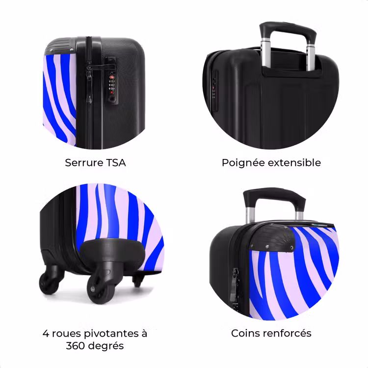Valise - Motif zébré bleu et lilas — 7