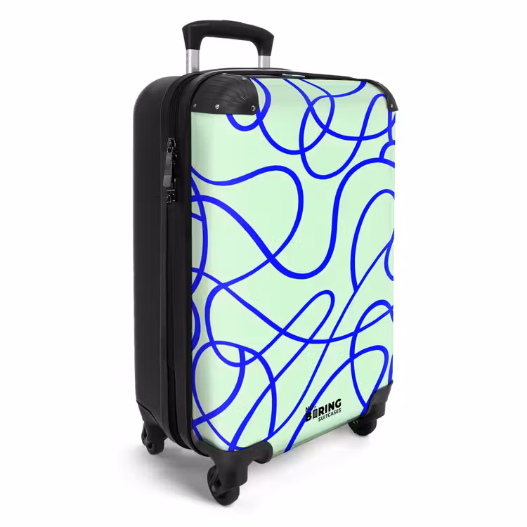 Valise - Piste bouclée bleu cobalt sur vert menthe — 2