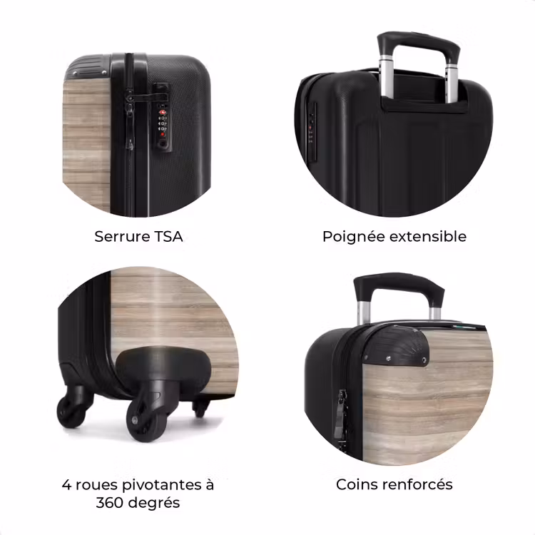 Valise - Planches de bois clair à veines horizontales — 7
