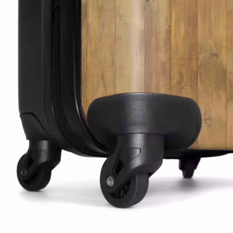 Valise - Planches en bois jaune clair avec des accents et des nœuds rouges — 6