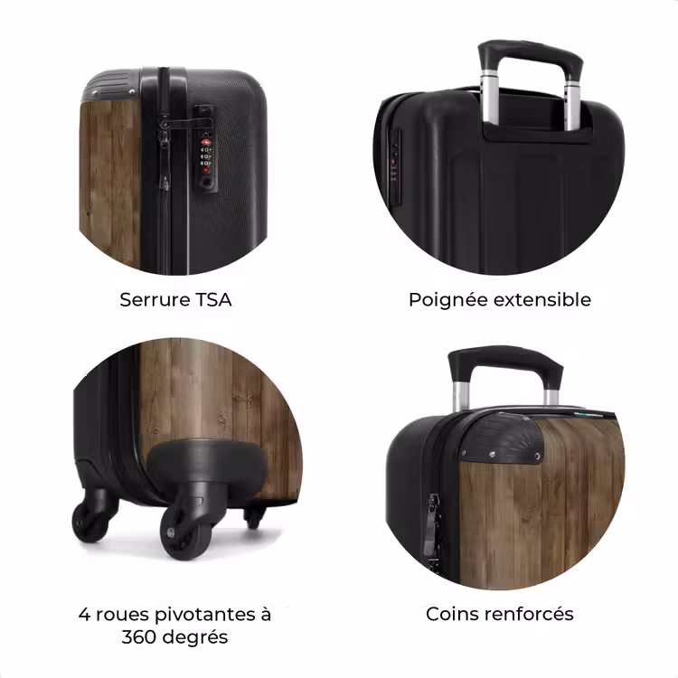 Valise - Planches verticales brunes avec structure en bois altérée par les intempéries — 7