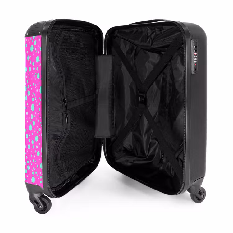 Valise - Points turquoise sur fond rose vif — 4