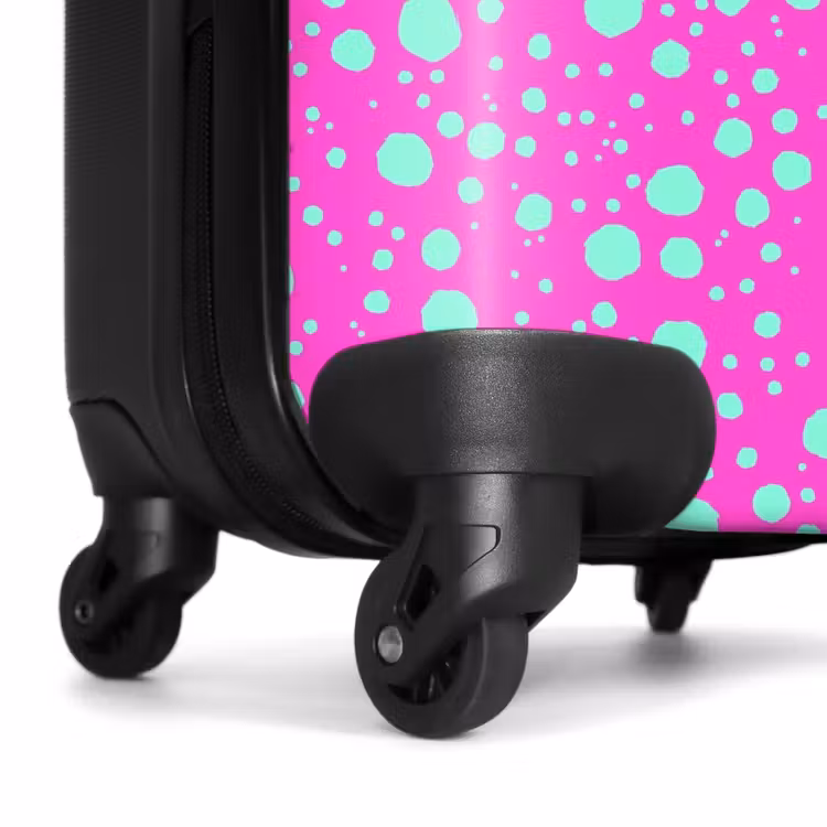 Valise - Points turquoise sur fond rose vif — 6