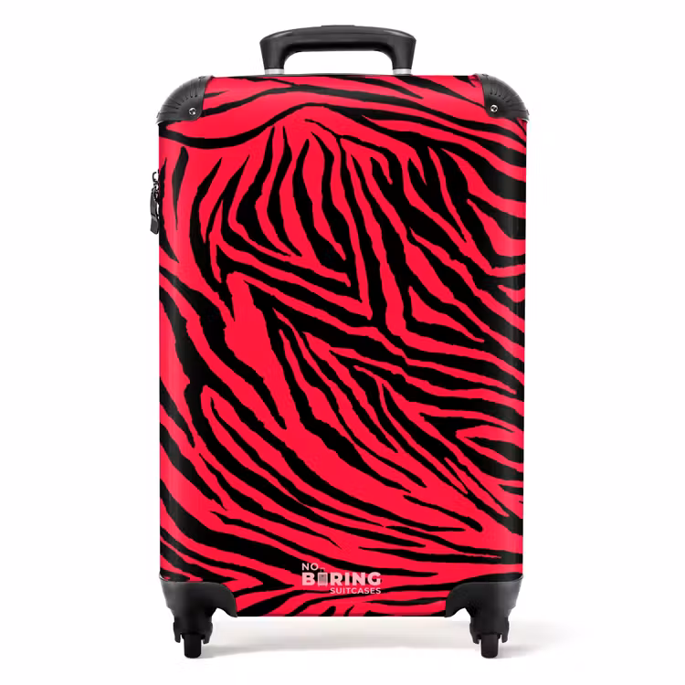 Valise - Rayures de zèbre en noir sur fond rose vif — 1
