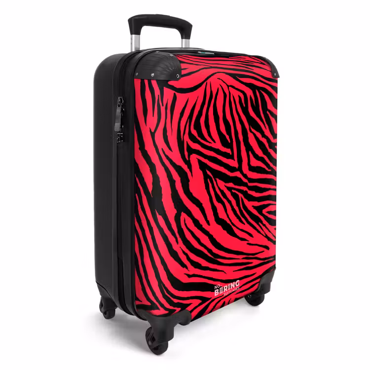 Valise - Rayures de zèbre en noir sur fond rose vif — 2