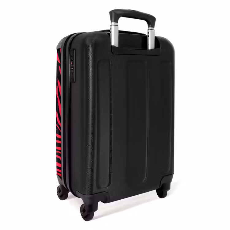 Valise - Rayures de zèbre en noir sur fond rose vif — 3